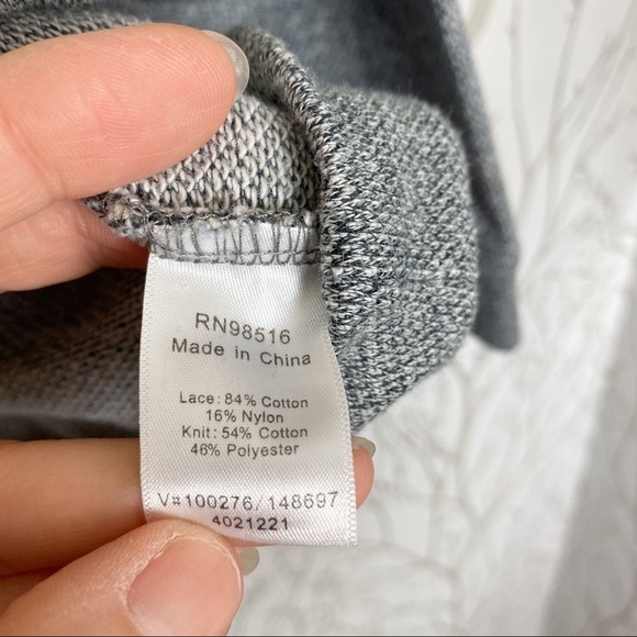 COLDWATER CREEK Gray Knit Lace Overlay Knit Pullover Top 2XL - Picture 9 of 11